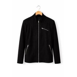 Liverpool Los Angeles Men Slim 2X Black Moto Full Zip Jacket Quilted, Minimalist